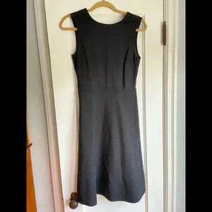 Lands' End Black Fit and Flare Midi Dress - Size 4P